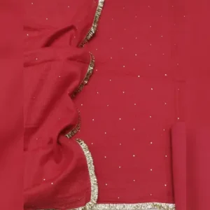 Pure cotton printed Punjabi suit featuring delicate neck embroidery